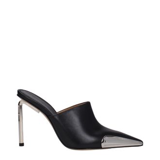 Off-white Black Leather High Heel Womens Pumps