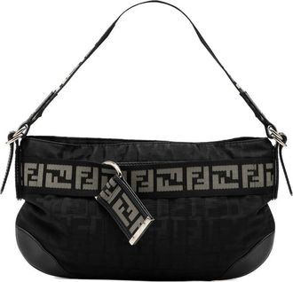 Fendi Pre-owned Fendi Zucca Nylon Zip Code Shoulder Bag Ladies 423924