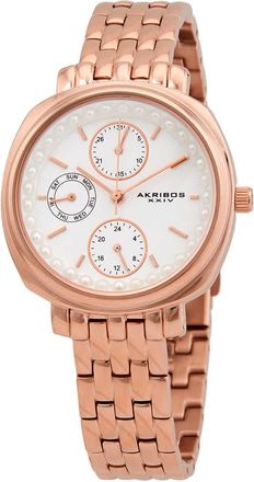 Akribos XXIV Quartz White Dial Ladies Watch AK1114RG