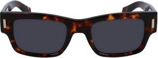 Ferragamo Rivets 53mm Rectangular Sunglasses in Dark Tortoise at Nordstrom Rack