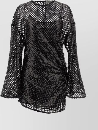The Attico sequin mesh overlay dress