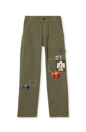 Fortela Herringbone Fatigue Trousers in Green at Nordstrom, Size 27 32 Eu