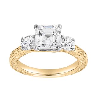 LuvMyJewelry Nyraelle 14K Gold 2.70 Ct Asscher Lab Grown Diamond Engagement Ring