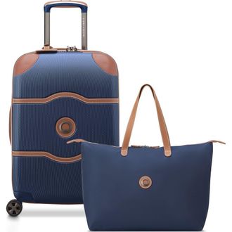 DELSEY Paris Chatelet Air 2.0 - 2 Piece Set - 21 Carry-On Spinner & Tote Bag in Navy at Nordstrom