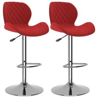 vidaXL Taburetes De Cocina 2 Unidades Terciopelo Rojo Tinto Vidaxl