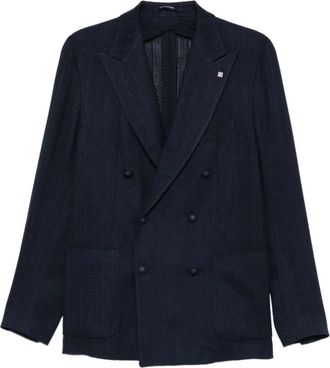 Tagliatore Double-breasted jas - Heren - Business blazers - Blauw - L - Kostuums