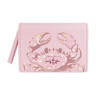 Ganni Wallets & Cardholders, female, Pink, Size: ONE SIZE Bou Crab-Print Wallet