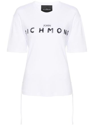 John Richmond Katoenen T-shirt met geborduurd logo - Wit