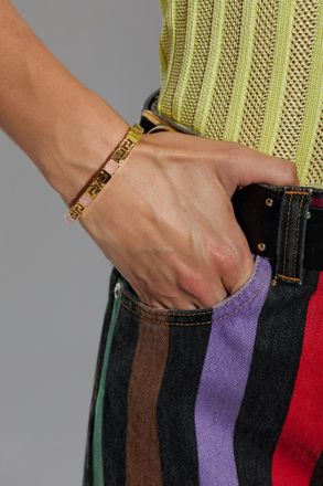 Versace Bracelet With Greek Pattern, Womens, Gold