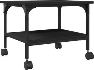 vidaXL Soporte De Impresora 2 Niveles Madera Negro 50x40x38 Cm Vidaxl