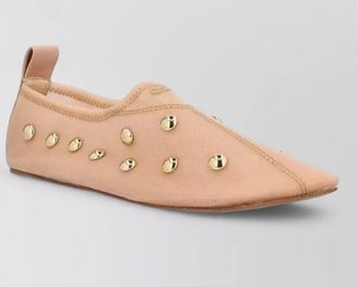 Chlo&eacute; mesh studded ballerina shoes