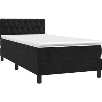 vidaXL Cama Box Spring Con Colch&oacute;n Terciopelo Negro 90x200 Cm Vidaxl