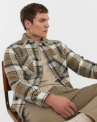 Jacamo Heavy Textured Check Overshirt