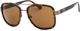 Guess Unisex Gu7736 Tortoise Brown Aviator Sunglasses - Tan Metal - One Size