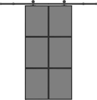 vidaXL Puerta Corredera Set Herrajes Vidrio Templado Aluminio Vidaxl
