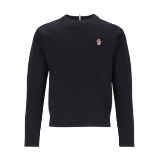 Moncler Jersey de cuello redondo de lana - Knitwear - Hombre - Azul - XL