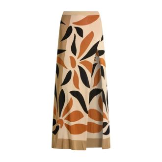 Circus Hotel Maxi Skirts, female, Multicolor, Size: XL Fiore Intarsio Maxi Skirt