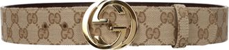 Gucci Uomos Cintura in Tessuto Beige