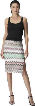Missoni Viscose Lam&eacute; Midi Skirt With Slit in Green& Brown at Nordstrom, Size 44 It