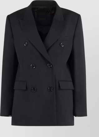 Pinko wool blend double-breasted jacket with lapel collar