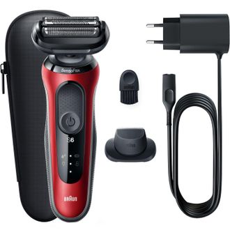 Braun Series 6 61-r1200s Afeitadora El&eacute;ctrica Negro Rojo