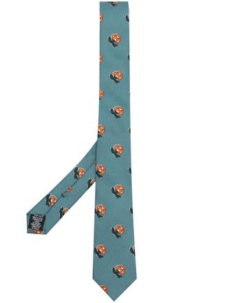 Paul Smith patterned floral-print silk tie - men - Silk - One Size - Blue