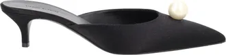 Magda Butrym Silk Pearl Embellished Kitten Mules