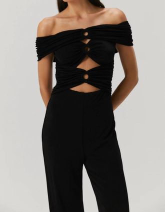 Misha Collection Alicia Slinky Jersey Jumpsuit In Black