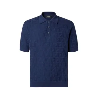 Fendi Tops, Heren, Blauw, M, Polo Shirt
