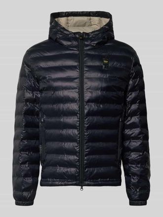 Blauer Steppjacke mit Zweiwege-Rei&szlig;verschluss Modell Charles in Black, Gr&ouml;&szlig;e XXXL