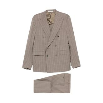 Tagliatore Double Breasted Suits, male, Beige, Size: L Vesuvio Suit