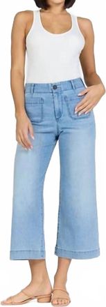 Dear John Denim Audrey High Rise Wide Leg Cropped Jeans In Eclipse