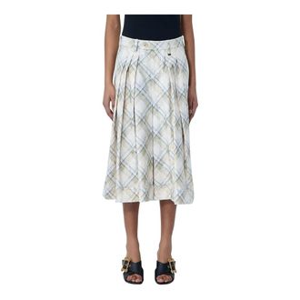 Vivienne Westwood Midi Skirts, female, Beige, Size: XS Pleated Midi Skirt