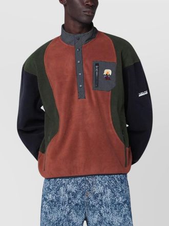 Brain Dead blocked fleece long sleeve top