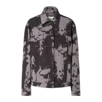 Fendi Light Jackets, female, Black, 2XS, Animalier FF Denim Jacket