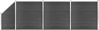 vidaXL Vidaxl - Set De Paneles De Valla Wpc Negro 619x(105-186) Cm