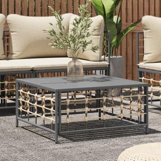 vidaXL Tavolo da Giardino Antracite 70x70x34 cm in Polyrattan - Vidaxl