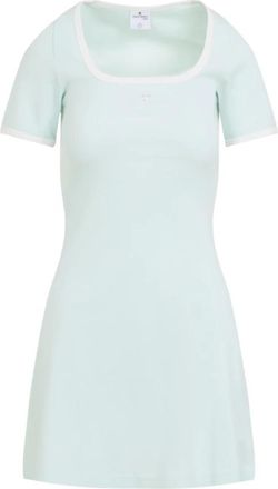 Courr&egrave;ges Contrast Mini Dress - Dames - Korte kleedjes - Blauw - S - Katoen - Kleedjes