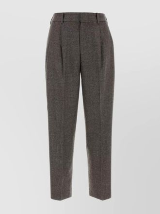 Pantaloni Torino stretch wool blend trousers embroidered