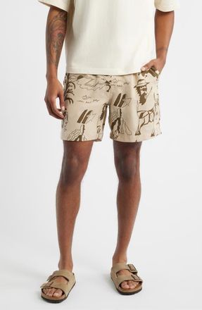 OAS Poplan Porto Linen Drawstring Shorts in Beige at Nordstrom, Size Xx-Large