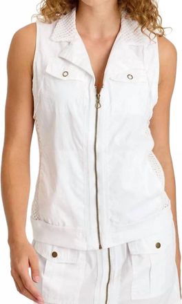 Xcvi Helsa Poplin Mesh Vest In White