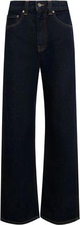 Khaite Wide Jeans, female, Blue, W29, High-waisted denim jeans with button closure