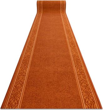 RugsX Runner anti-slip ST.TROPEZ Frame gum terra 67cm orange 67x740 cm