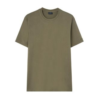 Paul & Shark Tops, Heren, Groen, M, Katoen, Side Logo T-Shirt