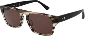 Web Eyewear Grijze Rechthoekige Acetaat Zonnebril met Bruine Lenzen - unisex - Zonnebrillen - Veelkleurig - ONE Size - Accessoires