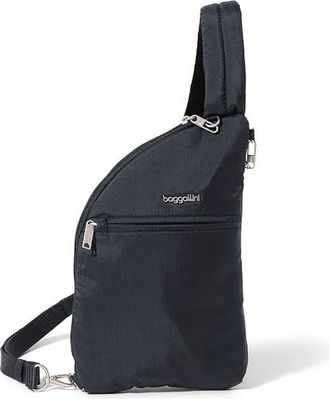 Baggallini Securtex Anti-theft Half Moon Sling Womens Handbags French Navy, Nylon