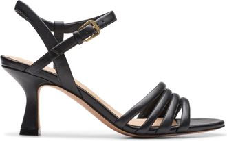 Clarks Amali May Leather Sandals In Black Size 5.5