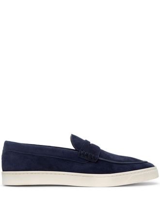 Brunello Cucinelli suede penny loafers - men - Leather/Leather/Rubber - 43 - Blue