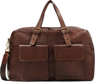Kazar Elegant Grain Leather Travel Bag - Heren - Weekendtassen - Bruin - ONE Size - Leer - Tassen