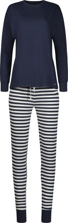 Skiny Pyjama SKINY Night In Mix & Match, Damen, Gr. 36, navy blazer, Single Jersey, Obermaterial: 95% Baumwolle, 5% Elasthan, unifarben, bequem lang, Rundha